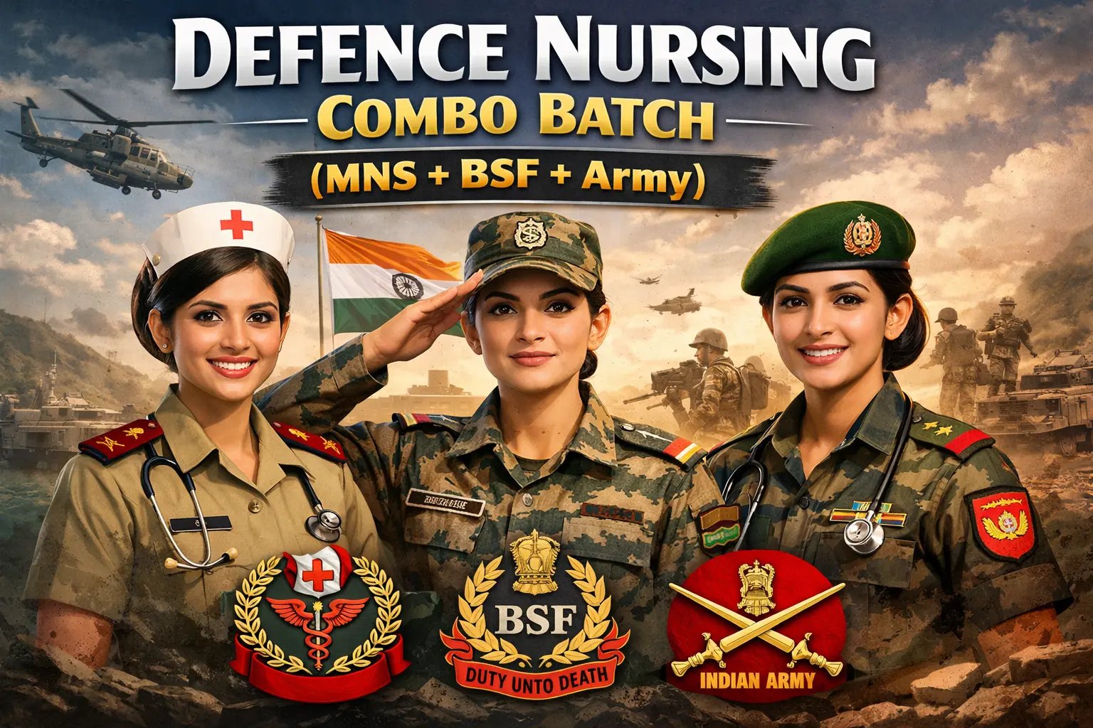 Defence Nursing Combo Batch (MNS + BSF + Army)