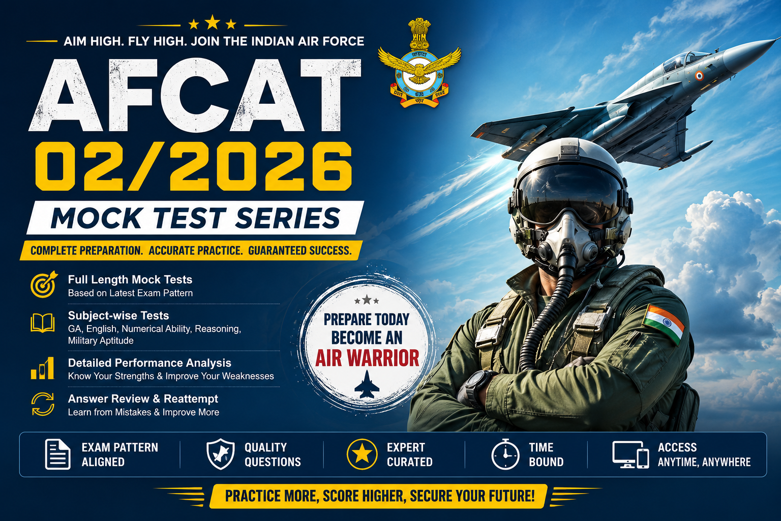 AFCAT 02/2026 Mock Test Series - Attempt Online Tests