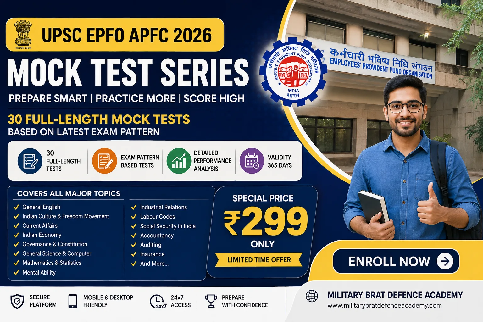UPSC EPFO APFC 2026 Mock Test Series