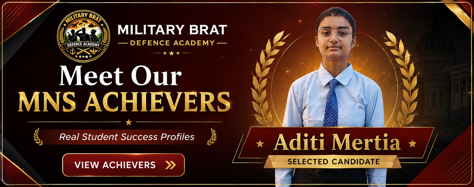 Military Brat Defence Academy MNS selected students and achievers