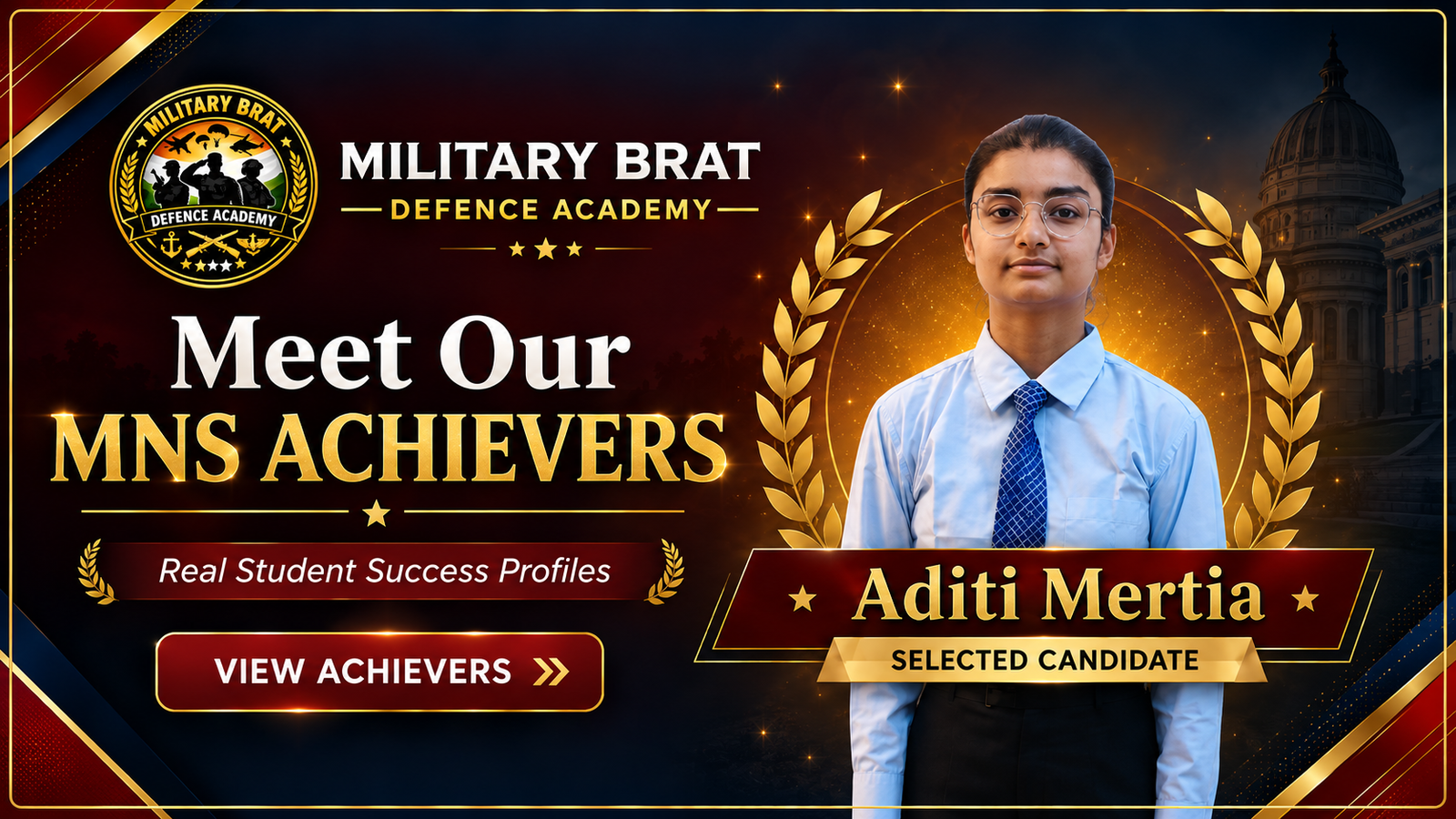 Military Brat Defence Academy MNS selected students and achievers